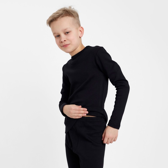 Термобелье для мальчика (лонгслив, легинсы) цвет чёрный, рост 104