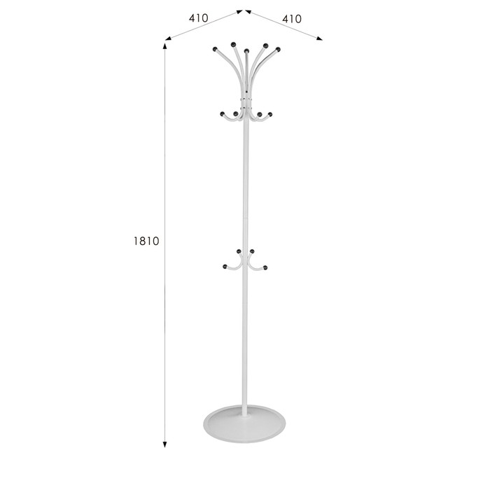 Вешалка напольная Пико 4, 410х410х1810, белый