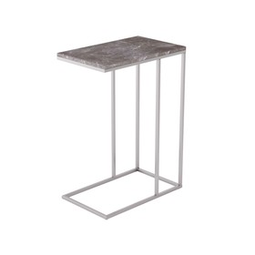 Стол придиванный Агами, 500х310х705, серый мрамор/хром