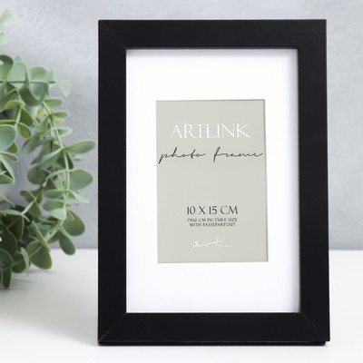 Фоторамка для фото 10×15 см Ellis, МДФ, с паспарту, чёрный