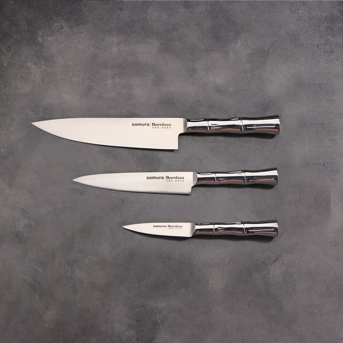 Набор ножей Samura BAMBOO, 3 шт, стальная рукоять - фото 1885498294
