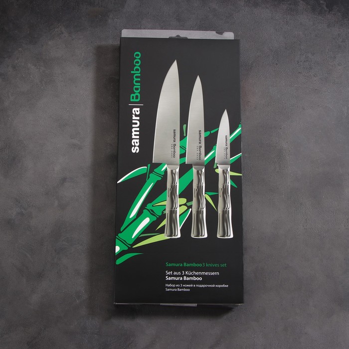 Набор ножей Samura BAMBOO, 3 шт, стальная рукоять - фото 1885498295