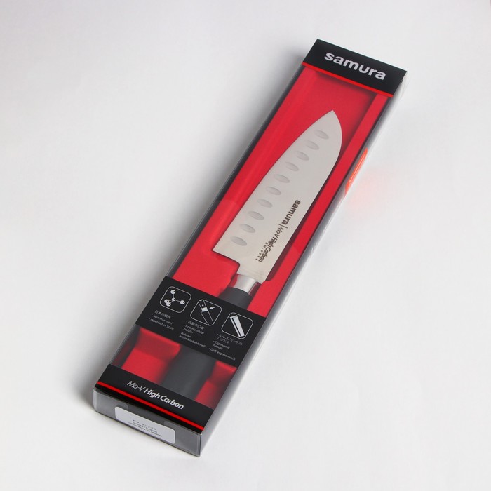 Нож кухонный Samura Mo-V, сантоку, лезвие 18 см - фото 1909026535
