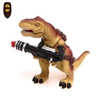 Динозавр радиоуправляемый T-Rex, стреляет ракетами, работает от батареек, цвет коричневый - фото 10074083