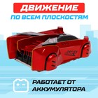 Антигравитационная машинка LASER, управление лазером, работает от аккумулятора, ездит по стенам, цвет красный - фото 3592971