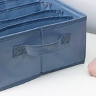 Органайзер для хранения белья «Комфорт», 7 отделений, 35×24×13 см, цвет серо-синий - Фото 5