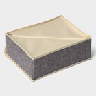 Органайзер для хранения белья Доляна «Тео», 13 ячеек, с прозрачной крышкой, 32×23×12 см, серый - Фото 9