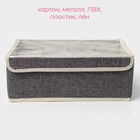 Органайзер для хранения белья с прозрачной крышкой Доляна «Тео», 12 ячеек, 32×23×12 см, цвет серый - Фото 3