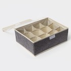 Органайзер для хранения белья с прозрачной крышкой Доляна «Тео», 12 ячеек, 32×23×12 см, цвет серый - Фото 6