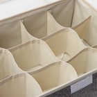 Органайзер для хранения белья Доляна «Тео», 12 ячеек, с прозрачной крышкой, 32×23×12 см, серый - Фото 7