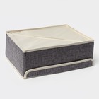 Органайзер для хранения белья Доляна «Тео», 12 ячеек, с прозрачной крышкой, 32×23×12 см, серый - Фото 9