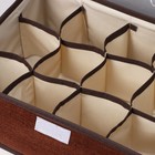 Органайзер для хранения белья с прозрачной крышкой Доляна «Тео», 12 отделений, 32×23×12 см, цвет коричневый - Фото 5
