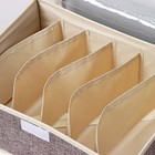 Органайзер для хранения белья с прозрачной крышкой Доляна «Тео», 6 ячеек, 32×23×12 см, цвет серый - Фото 5