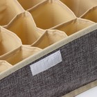 Органайзер для хранения белья с прозрачной крышкой Доляна «Тео», 24 ячеек, 32×23×12 см, цвет серый - фото 9539182