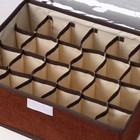 Органайзер для хранения белья с прозрачной крышкой Доляна «Тео», 24 отделений, 32×23×12 см, цвет коричневый - Фото 3