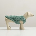 Свитер вязанный, велюр, размер S (ДС 25, ОШ 24, ОГ 35 см), бирюзовый - Фото 2