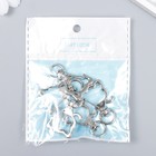 Карабин металл с кольцом "Голова кошки" серебро 3,4х2,1 см - фото 21878143