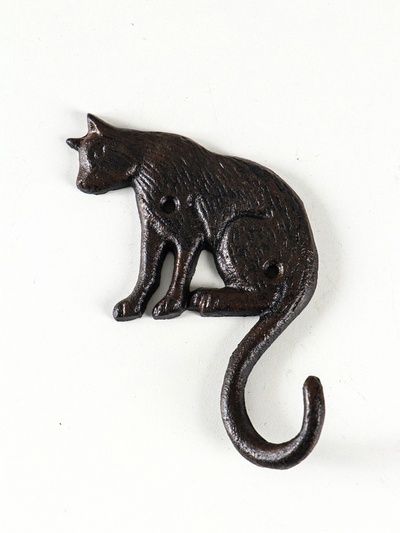 Настенный крючок декоративный «Кошечка», чугун, 9×3×18 см