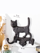 Крючки настенные чугун «Домашний кот», ключница декоративная, 16×4×16 см - Фото 2