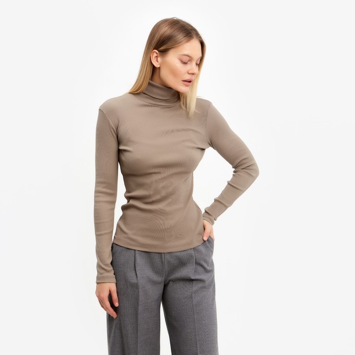 Водолазка женская, цвет коричневый, размер 42-44 (S) - Фото 1