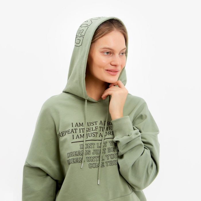 Костюм женский (толстовка/брюки), цвет зелёный, размер M (44-46) 58038