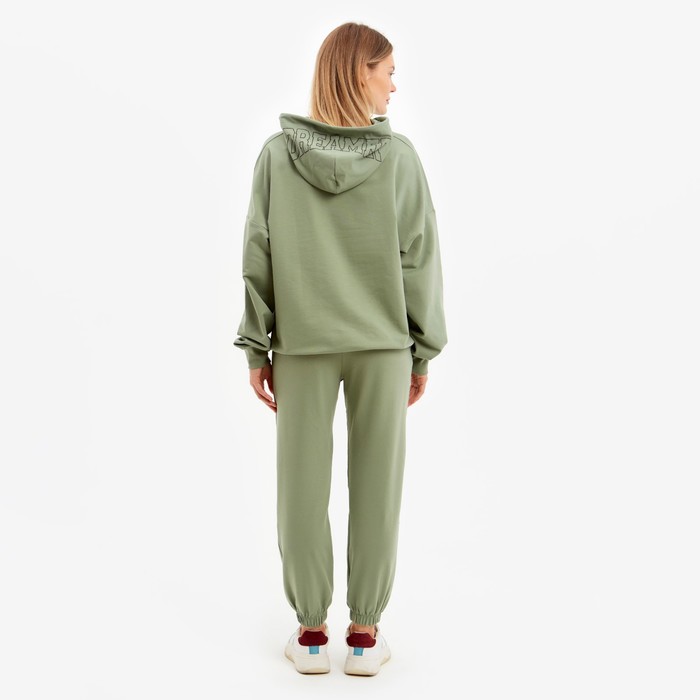 Костюм женский (толстовка/брюки), цвет зелёный, размер M (44-46) 58038