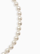 Колье «Жемчуг» сердце, шар №8, белое в серебре, L= 45 см - Фото 4