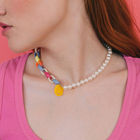 Бусы «Смайл» с жемчугом, шар №10, цветные, L= 40 см - Фото 3