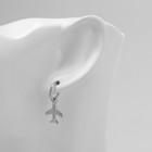 Серьги с эмалью «Брелок» самолет и чемодан, цвет голубой в серебре - Фото 3