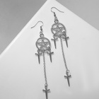 Серьги висячие «Пентаграмма» с кинжалами, цвет серебро, 12,5см 7795783 - фото 16417811