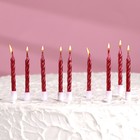 Набор свечи в торт "Спираль", 200шт, 5 см, красный металлик - фото 6736039