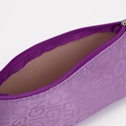 Косметичка-пенал на молнии, маленькая, с буквами, сиреневая - Фото 2