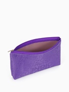 Косметичка-пенал на молнии, маленькая, с буквами, фиолетовая - Фото 4