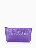 Косметичка-пенал на молнии, маленькая, с буквами, фиолетовая - Фото 7