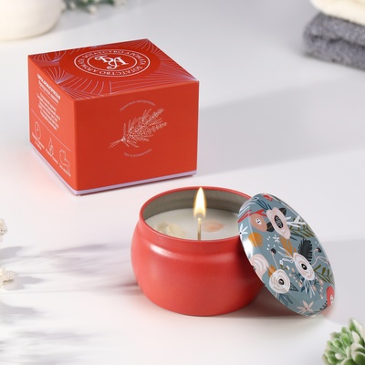 Ароматическая свеча в банке «Гардения», из соевого воска с сухоцветом, 4.5×6 см, 80 г