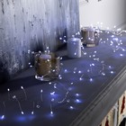 Гирлянда «Мишура» 2 м роса с насадками «Бусины», IP20, серебристая нить, 100 LED, свечение белое, ААх3 - Фото 1