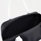 Сумка дорожная на молнии, наружный карман, держатель для чемодана, цвет чёрный/белый - Фото 3