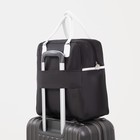 Сумка дорожная на молнии, наружный карман, держатель для чемодана, цвет чёрный/белый - Фото 4