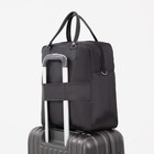 Сумка дорожная на молнии, наружный карман, держатель для чемодана, цвет чёрный - Фото 4