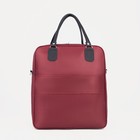 Сумка дорожная на молнии, наружный карман, держатель для чемодана, цвет бордовый/чёрный - фото 6736348