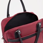 Сумка дорожная на молнии, наружный карман, держатель для чемодана, цвет бордовый/чёрный - фото 6736349