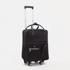 Сумка дорожная 2 в 1 на 4 колёсах 20", отдел на молнии, 4 наружных кармана, чёрная - Фото 3