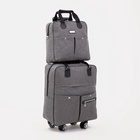 Сумка дорожная 2 в 1 на 4 колёсах 20", отдел на молнии, 4 наружных кармана, серая - Фото 8