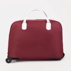 Сумка дорожная 20" на колёсах, отдел на молнии, наружный карман, цвет бордовый - Фото 2