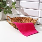 Салфетка универсальная Доляна, 220 г/м², 30×30 см, микрофибра, c оверлоком, розовая - Фото 4