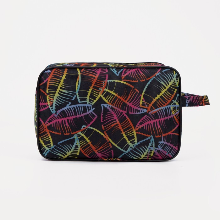 Косметичка на молнии, с подкладом, наружный карман, цвет чёрный/разноцветный 31755