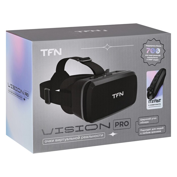 3D Очки виртуальной реальности TFN VR VISON PRO, смартфоны до 7", регулировка, черные - фото 51303701