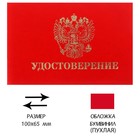 Удостоверение 100 х 65 мм, Calligrata, обложка с ПОРОЛОНОМ (пухлая), бумвинил, цвет красный - Фото 1