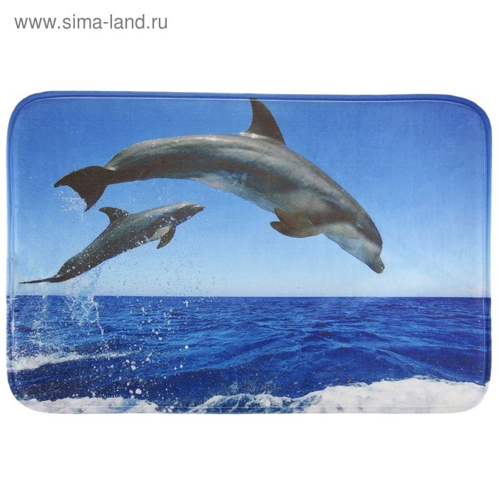 Коврик для ванной 50х80 см "Дельфины" - Фото 1