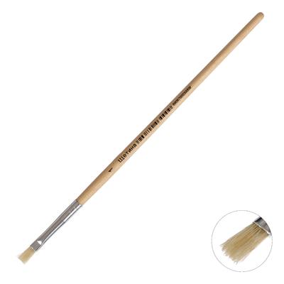 Кисть для рисования, щетина, № 1, плоская, деревянная ручка, международный размер
